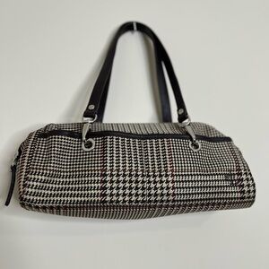 Y2K EARLY 2000 VINTAGE RALPH LAUREN HOUNDSTOOTH PLAID BROWN MINI BAG PURSE